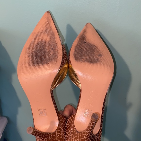 Charles David Brown Snake Skin Pumps heels 8 - Picture 6 of 8